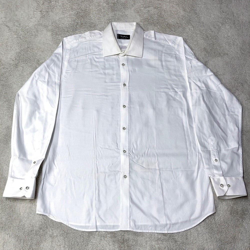 Vintage Thierry Mugler Dress Shirt White Long Sleeve Made in France Mens 2XL